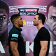 Anthony Joshua and Wladimir Klitschko face off at Wembley, December 2016. Photo credit: Dan Mullan/Getty